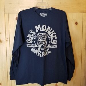 Gas Monkey Garage Cotton Graphic Brand Logo Long Sleeve Crewneck T-Shirt